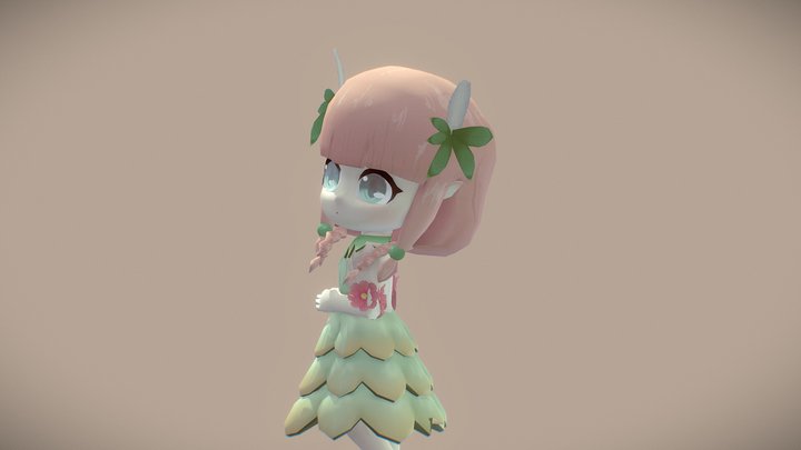 Forest Girl 3D Model