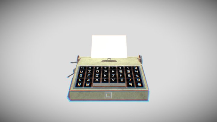 TypeWriter| Low Poly| Game Ready 3D Model