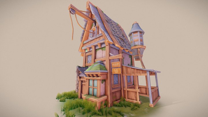 Medieval House Stylized 3D Model