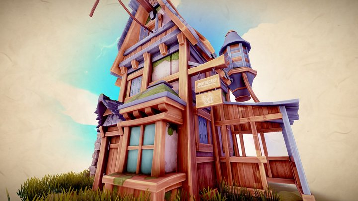 Medieval House Stylized 3D Model