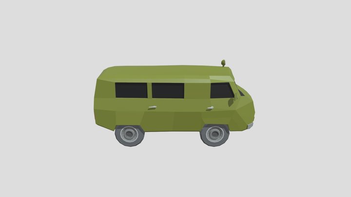 UAZ 452 low poly 3D Model