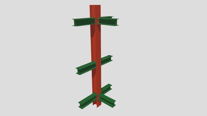 Coluna em aço 3D Model