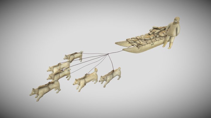Dog Sled Team Model with Inuktitut/English 3D Model