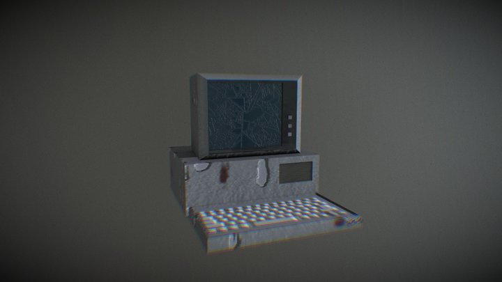 low-poly old computer 3D Model