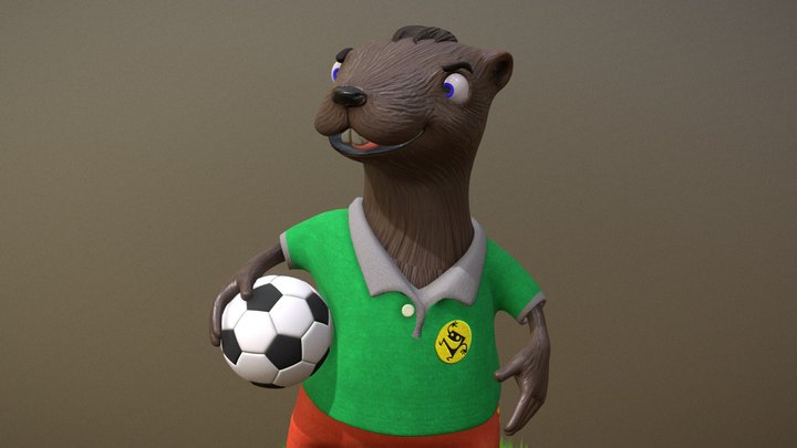 Soccer Beaver 3D Model