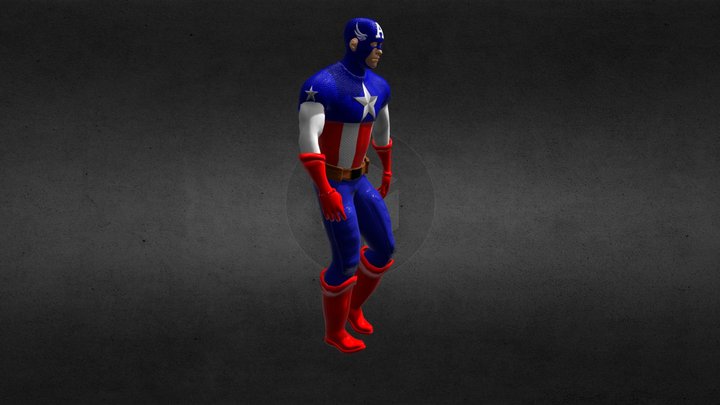 Capitan America_Walking 3D Model