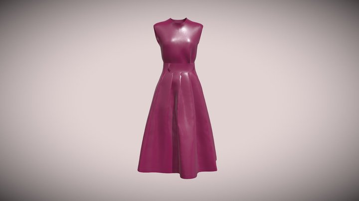 Girls Summer Slim Comfortable Dress 3D Model