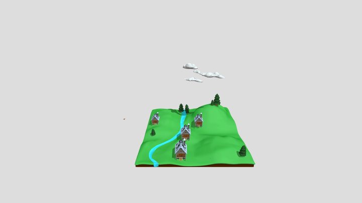 POLA PEMUKIMAN DESA 3D Model