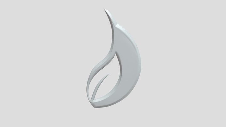 Stylized green leaf-shaped decorative emblem