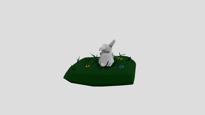 Rabbit in Grass 3D Model