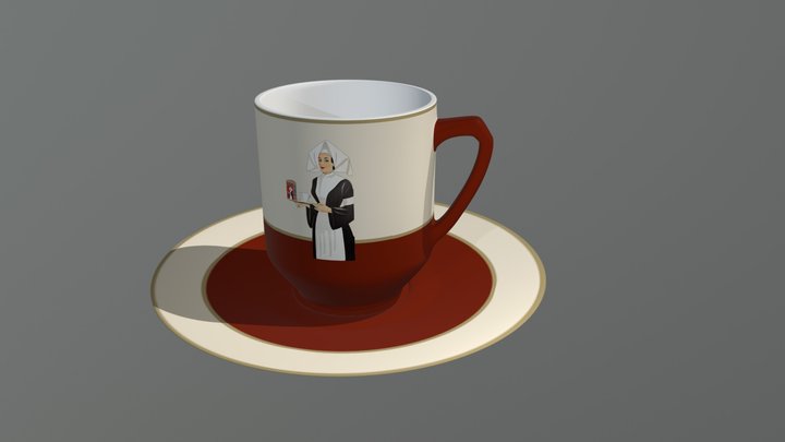 Droste Mug and Saucer 3D Model