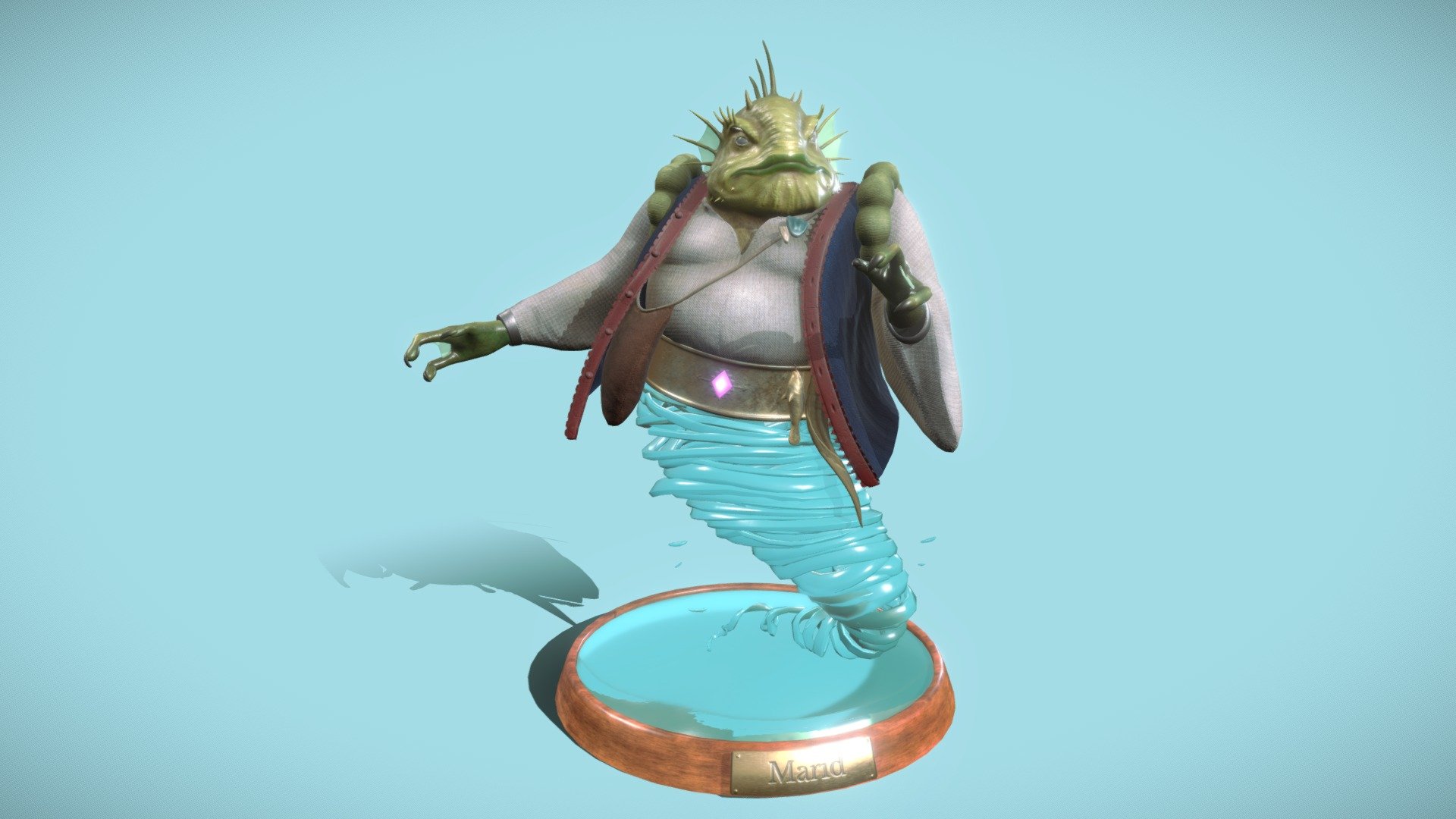 Marid - DnD Miniature - 3D model by Ntina [71a8a61] - Sketchfab