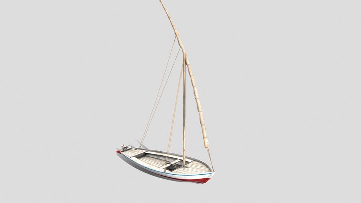 Fellucca Sail Boat 3D Model