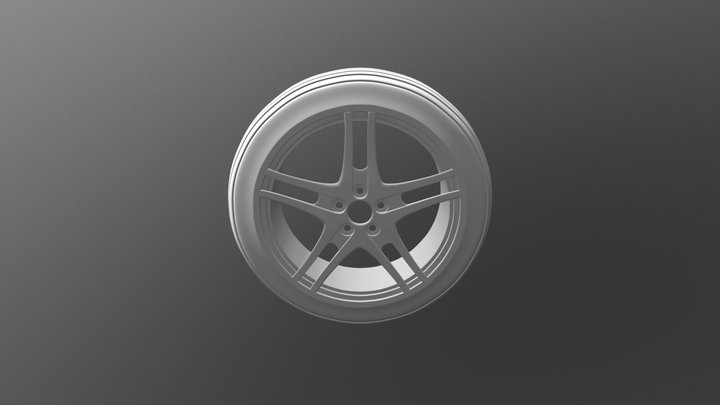 Car wheel and rim 3D Model