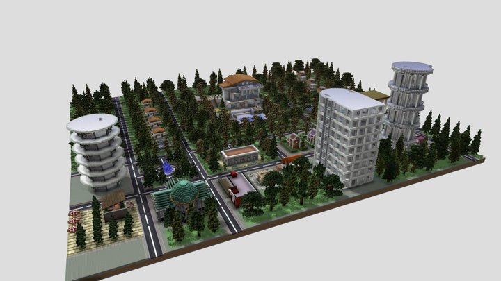 Modern City Map 3D Model