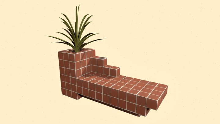 Plaza Bench 3D Model