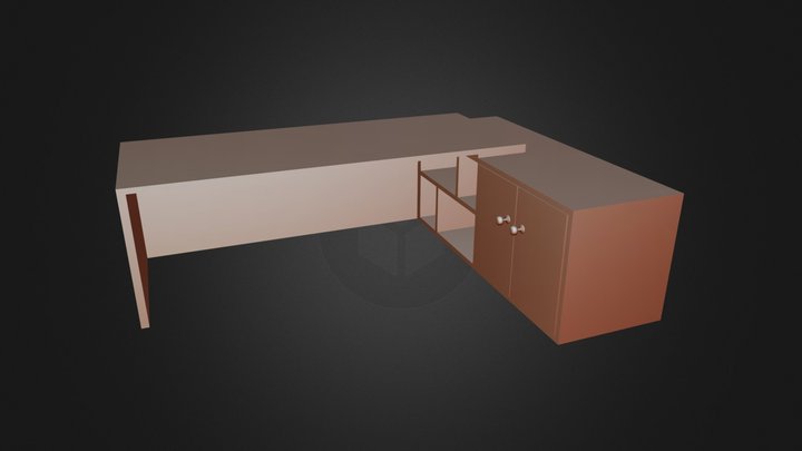 Office Desk Design Model 02 3D Model