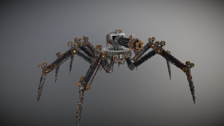Steampunk Spider Minigun 3D Model