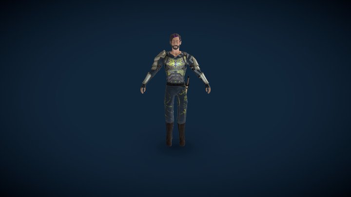 Samurai_Chara_A_pose 3D Model