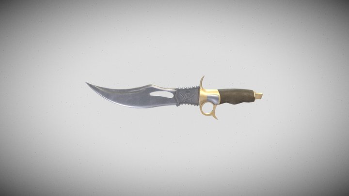 Combat Knife Steel 3D Model