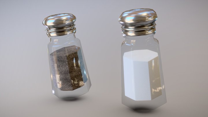 Salt / Pepper Shakers Low-Poly 3D Model 3D Model