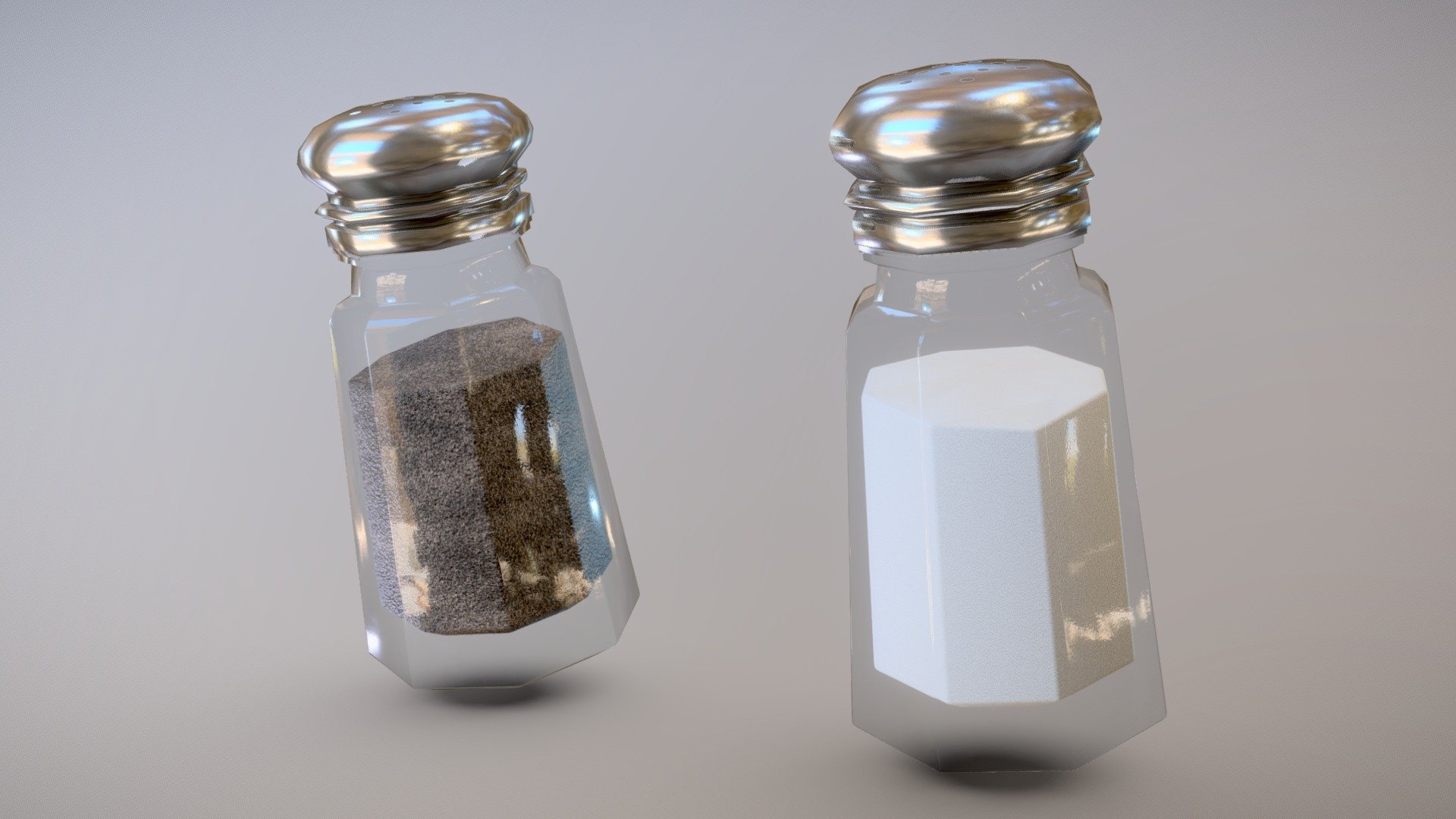 Salt Pepper Shakers Low Poly 3D Model Buy Royalty Free 3D Model By 
