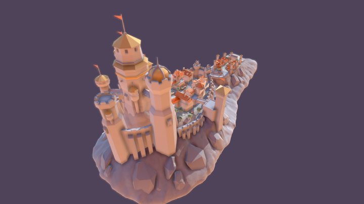 Сastle in the mountains 3D Model