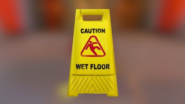 Wet Floor Sign 3D Model
