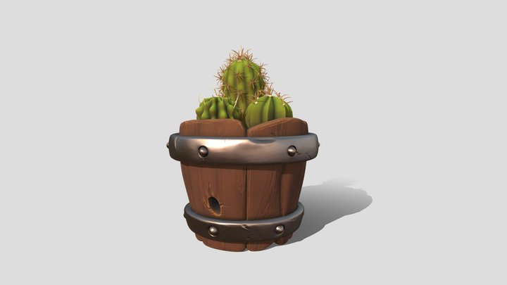 Cacti pot 3D Model