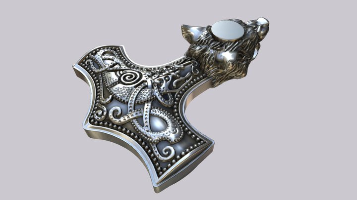 Mjollnir. Thor's hammer pendant 3D Model