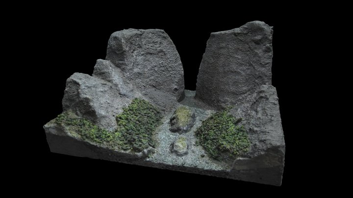 Unfinished tiny mountain pass diorama (lq) – Gratis 3D-model STL