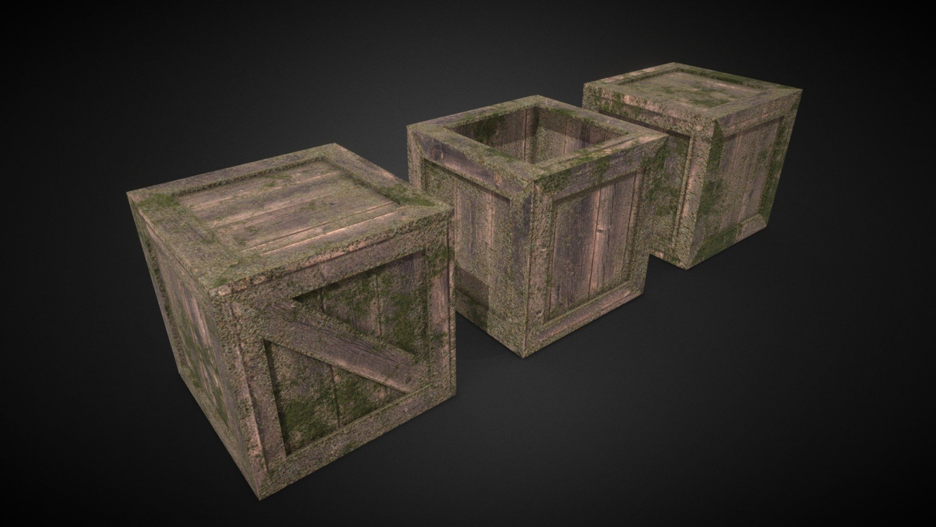 Mossy Wooden Crates - Download Free 3D model by Kigha (@Kigha) [71b9bdd ...