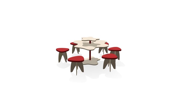 La table pas ronde, Lucie Aubrac, Gardanne 3D Model