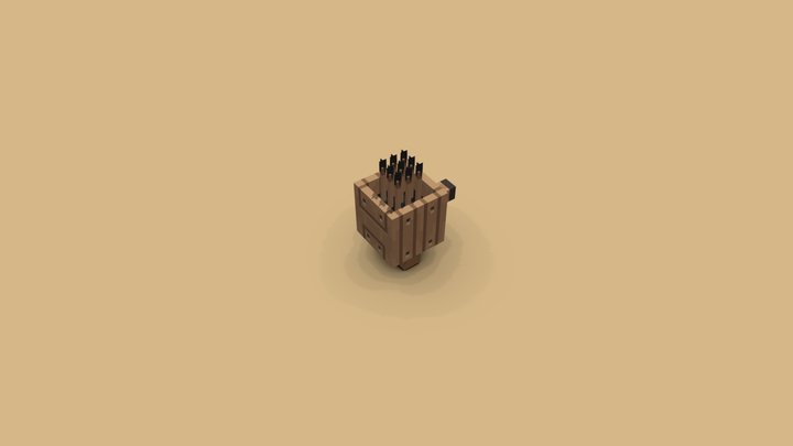 Golem de madera 3D Model