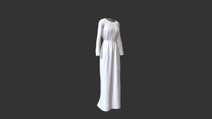 white Dress 3D Model
