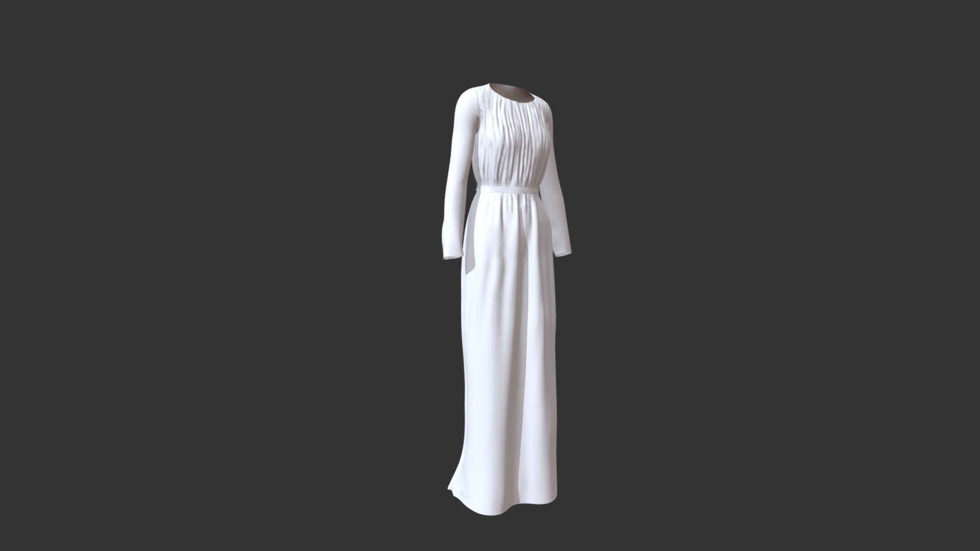 3D model white Dress - This is a 3D model of the white Dress. The 3D model is about a white dress on a black background.