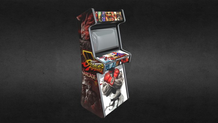 Full Size Street Fighter Arcade Machine 3D Model