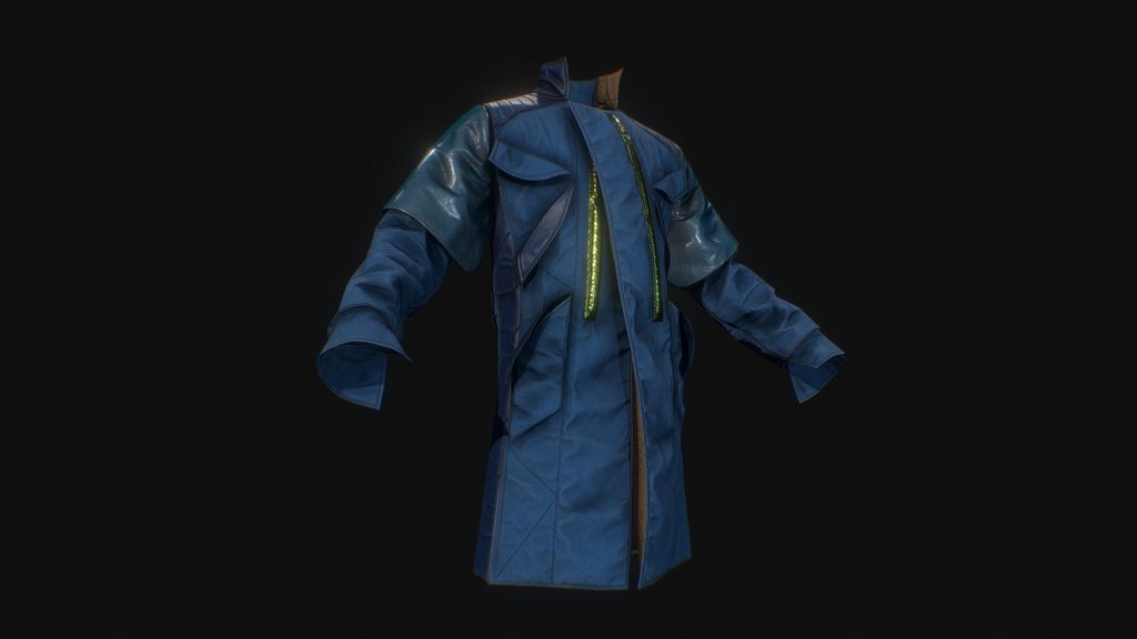 raincoat coat low poly 4k