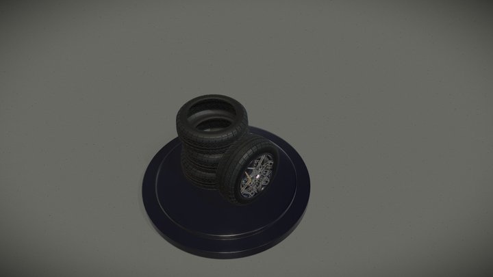 HRE 3D+ Alloy Wheel & Tyre 3D Model