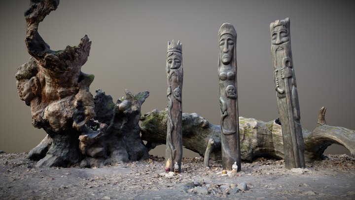 Pagan idols of Kievan Rus 3D Model