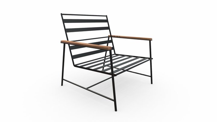 KRESLO na MET KARKASE POLOSY 3D Model