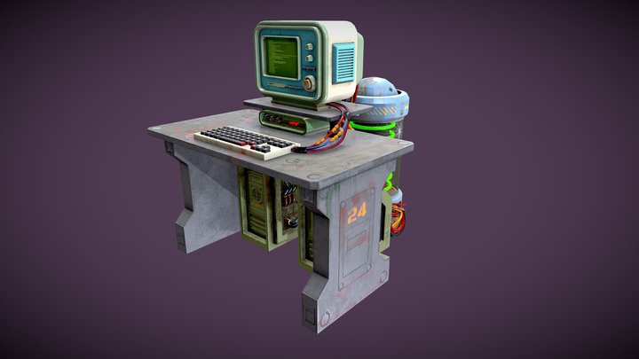 Retro Computer 3D Model