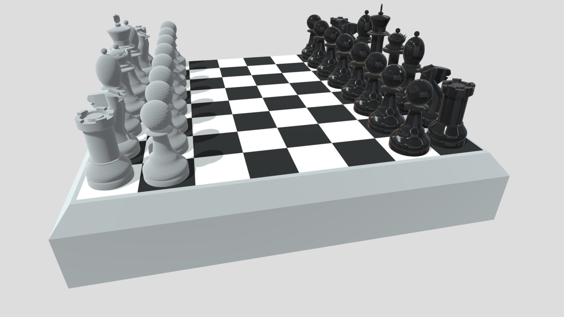 Blender 2_8 class Chess Board with some modeling