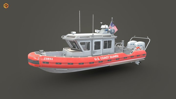 Coast Guard Rescue Boat 3D Model