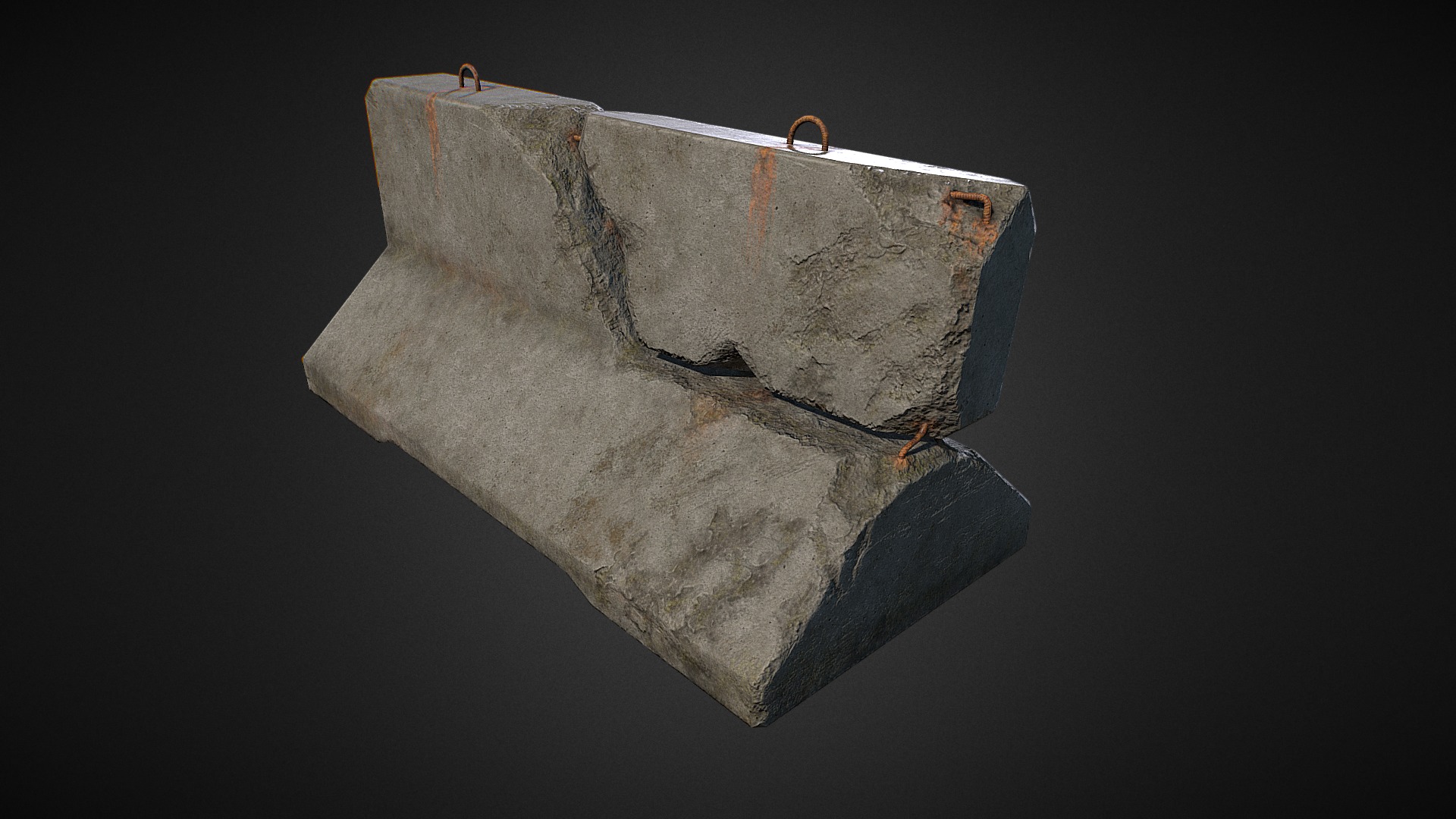 3D model concrete barricade 3 - This is a 3D model of the concrete barricade 3. The 3D model is about a piece of wood with a hole in it.