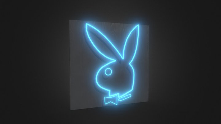 Neon Playboy Logo 3D Model