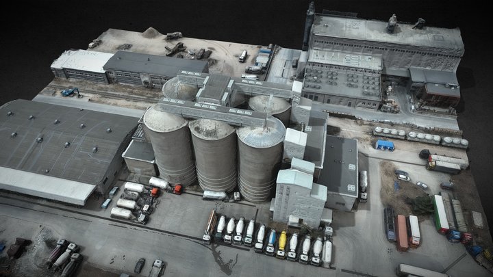 Industrial Factory DJI Mavic3 drone photoscan 3D Model