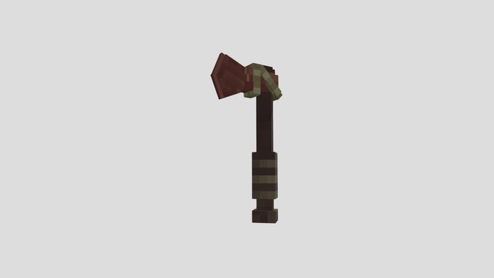 Low-poly oak axe 3D Model