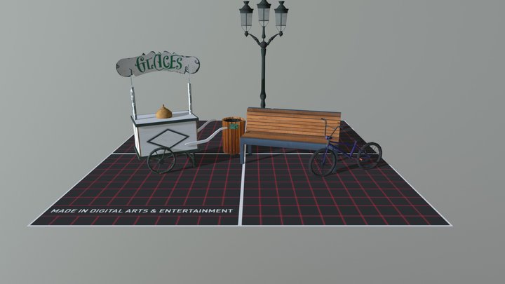 Annecy - 5 Low Poly Props 3D Model