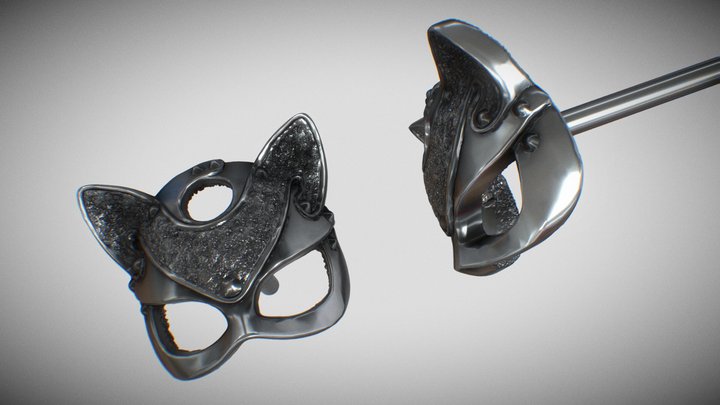 like a cat mask part of earrings 3D Model